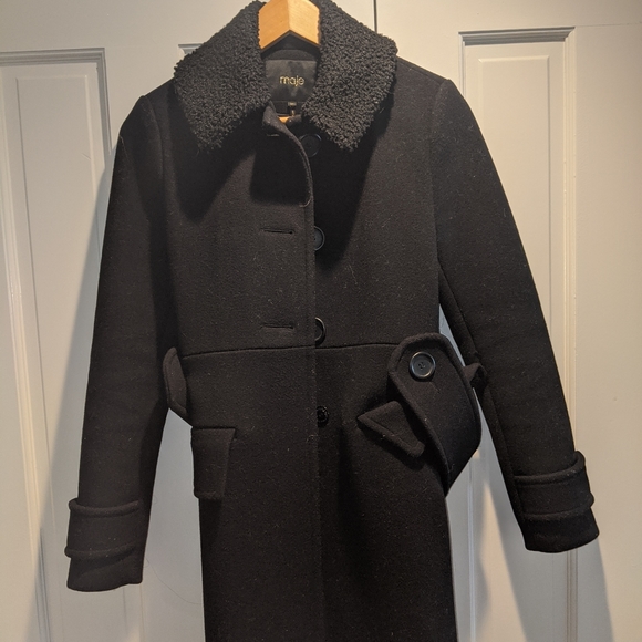 Maje black button pea coat - Picture 1 of 5